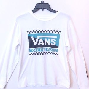 boys’ white vans off the wall long sleeve tee